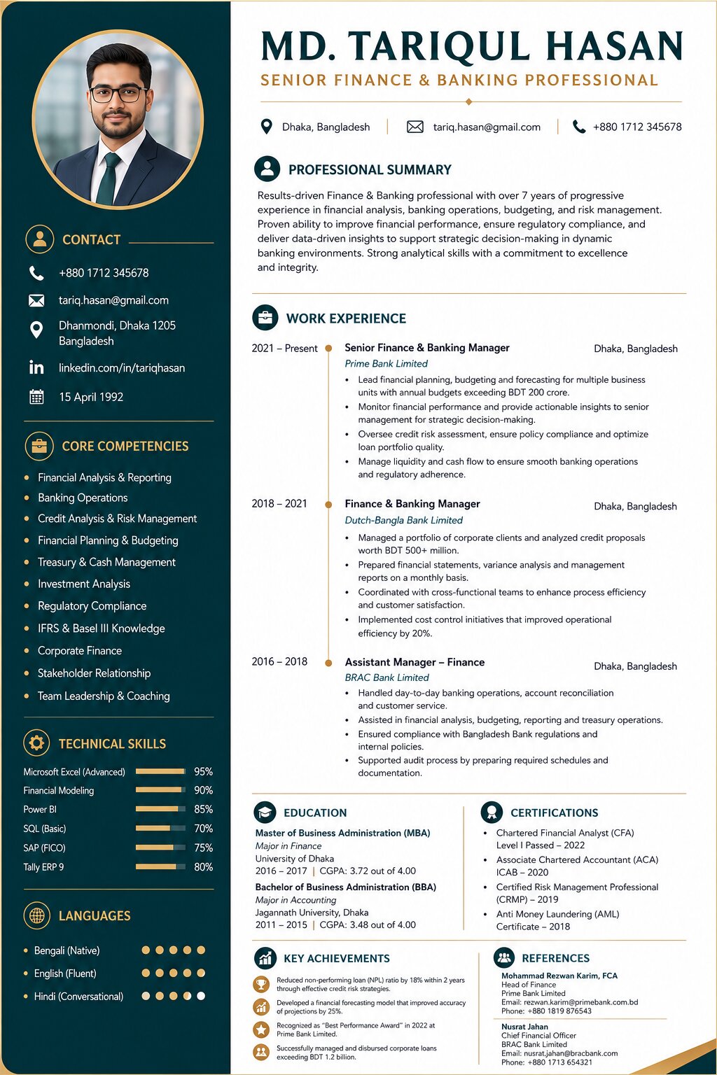 Finance & Banking CV Design